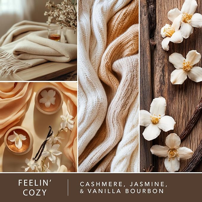 Scentsationals Feelin' Cozy Scented Wax Melts - Cashmere, Jasmine, & Vanilla Bourbon, 10oz (24 Cubes)
