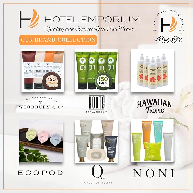150 Piece Hotel Toiletries Bulk Set for Airbnb Hosts, Travel Size Shampoo Conditioner Body Wash Lotion & Bar Soap, Guest Bathroom Essentials