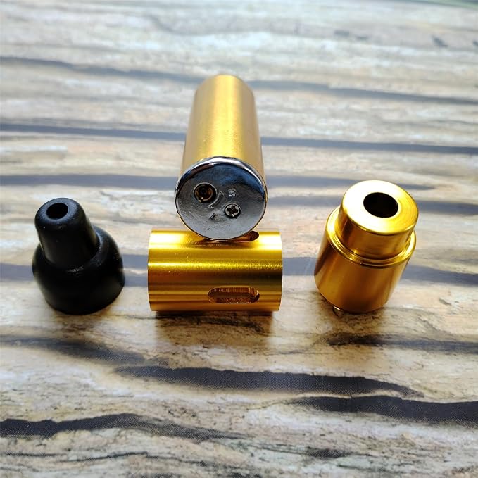 Torch Lighter,Handheld Multifunctional All-in-One Tube Built-in Detachable Windproof Lighter,Outdoor,Indoor,Camping,Candle,Birthday,Gold (2PCS)