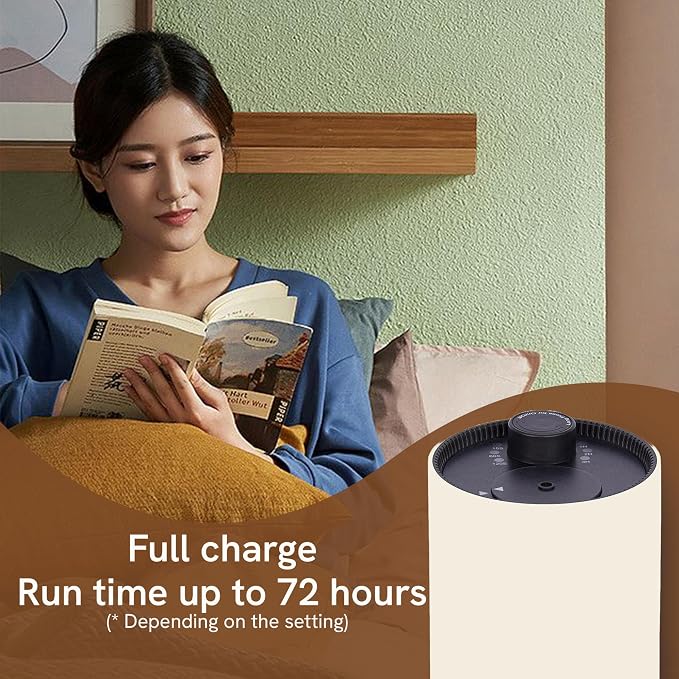 BlueHills Waterless Cordless Essential Oil Diffuser for Home Car Office Hotel Travel Long Runtime Compact Premium Small Aroma Diffuser – J09 Beige