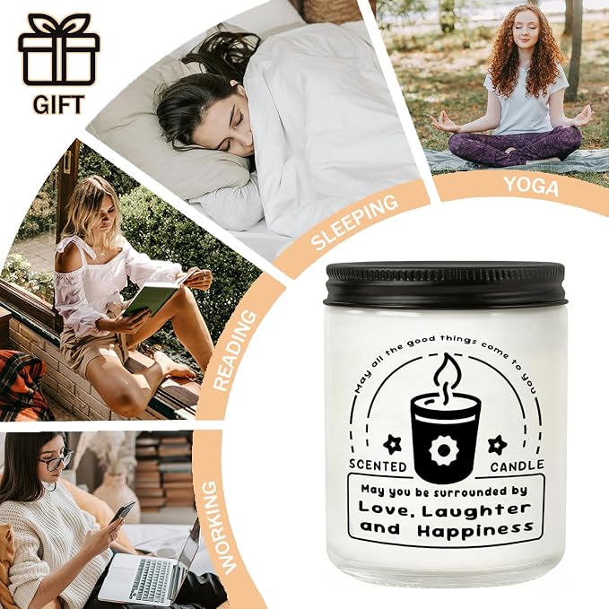 Scented Candles - Lavender Eucalyptus Candles for Home Scented, 7oz Soy Wax Aromatherapy Candle, Calming Candle, Inspirational Gifts for Women & Men