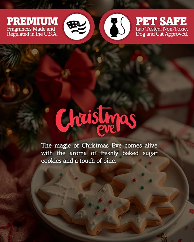 Shortie's Candle Company Christmas Eve Premium Wax Melts - 3 Oz., Strong & Long Lasting, Non-Toxic - Made with Essential & Natural Oils - Formula 117