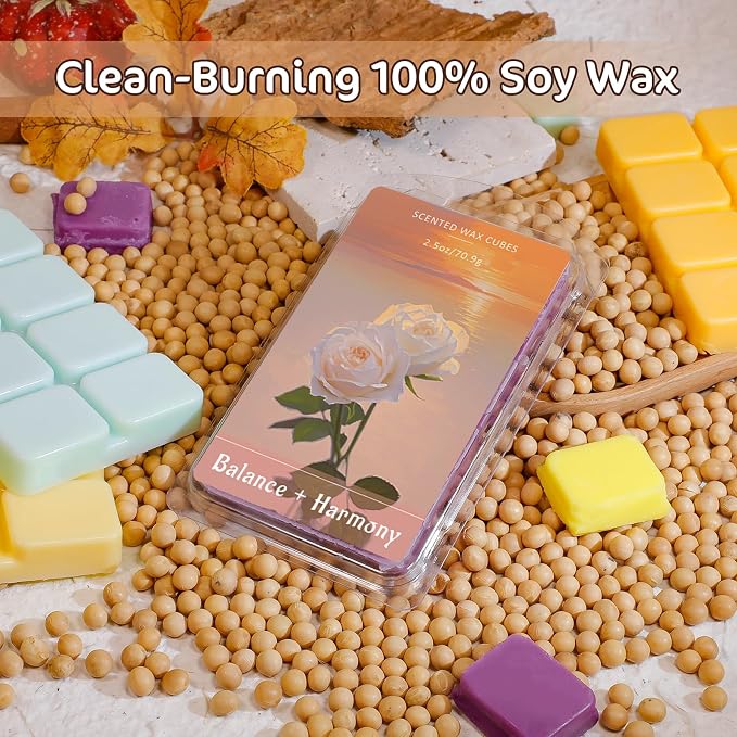 SCENTORINI Wax Melts, Soy Wax Cubes for Relax Healing, Summer Scents Wax Tarts for Warmer, Highly Scented Wax Melts Gift Set for Home Fragrance, 8 Pack