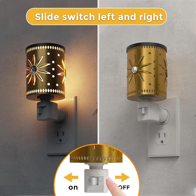 L LOHAS LED Wax Melt Warmer, Plug in Wax Warmer for Scented Wax, 360° Rotating Plug in Fragrance Night Light for Home Fragrance Bedroom Home Decor