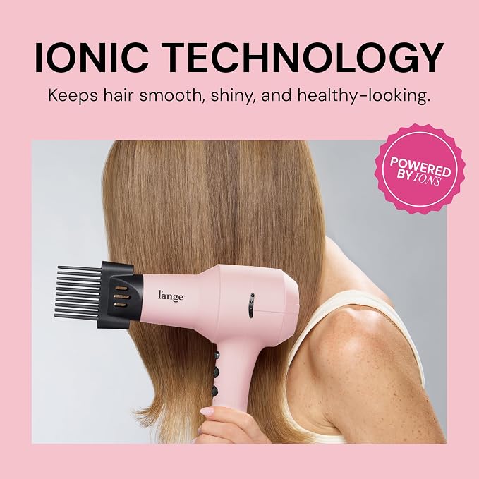 L'ANGE HAIR PowerStyle Turbo Ionic Hair Dryer | 1875 Watt Professional Blow Dryer with Diffuser & Concentrator | Multiple Heat & Speed Settings for Fast Drying | Salon-Grade Styling Tools, Blush