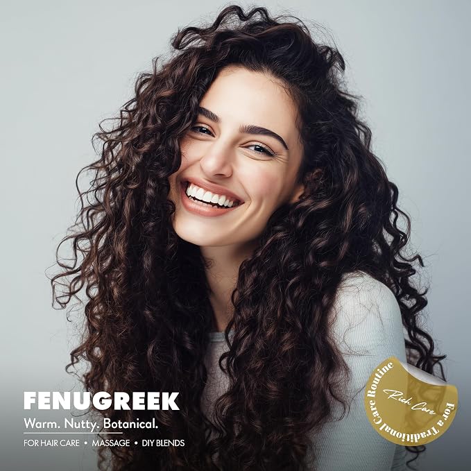 Fenugreek Essential Oil - 100% Natural Fenugreek Oil for Skin & Hair Care - Aromatherapy Diffuser Candles - Warm, Spicy & Woody Scent - Perfect for Relaxation & Wellness