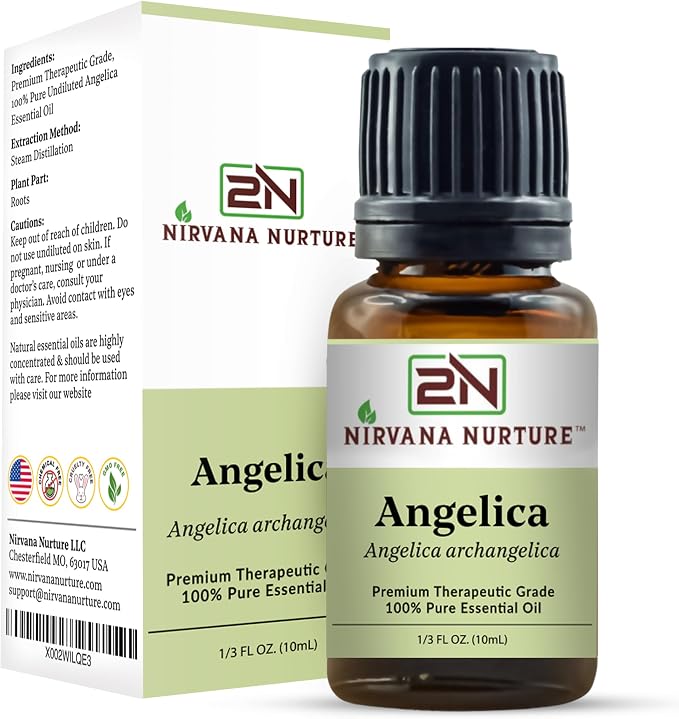 Angelica Essential Oil, 100% Pure Undiluted, Aromatherapy Oil for Diffuser, Hair & Skin Care