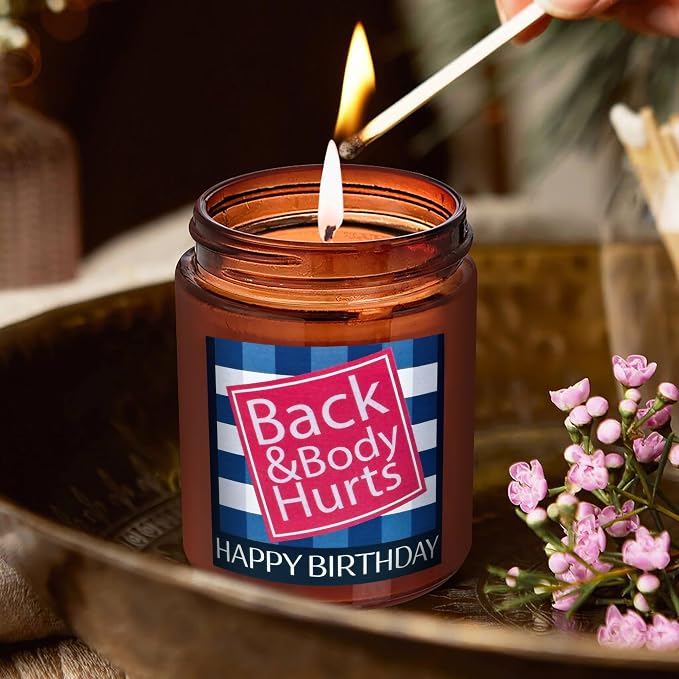 Happy Birthday Candle Gifts for Women Men - Funny Relaxing 30th 40th 50th Birthday Gift for Mom Wife Aunt Son Coworker Boss Best Friend - Sea Salt Jasmine Scented Spa Candle for Stress Relief
