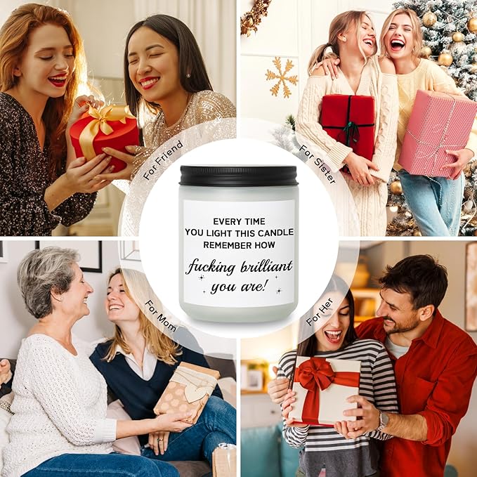 Funny Birthday Gifts for Women, Unique Gift for Mom Sister Womens Best Friend Birthday Gifts for Women Who Have Everything, Coworker Encouragement Inspirational Get Well Gift for Her, Vanilla Candle