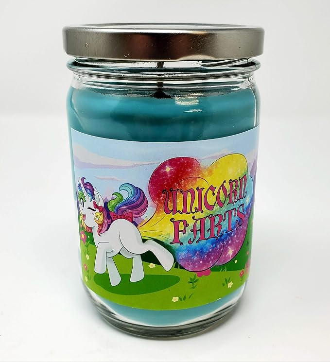 Unicorn Farts Candle ~ Tropical Blue Hawaiian All Natural Premium Soy Candle ~ 12oz Jars (Unicorn Farts Blue Hawaiian)