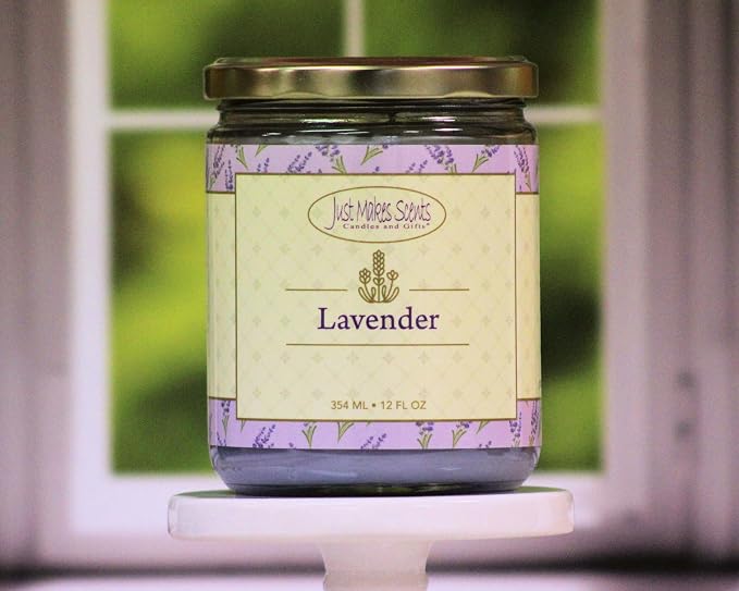 Lavender Scented Blended Soy Candle by Just Makes Scents (12 oz)