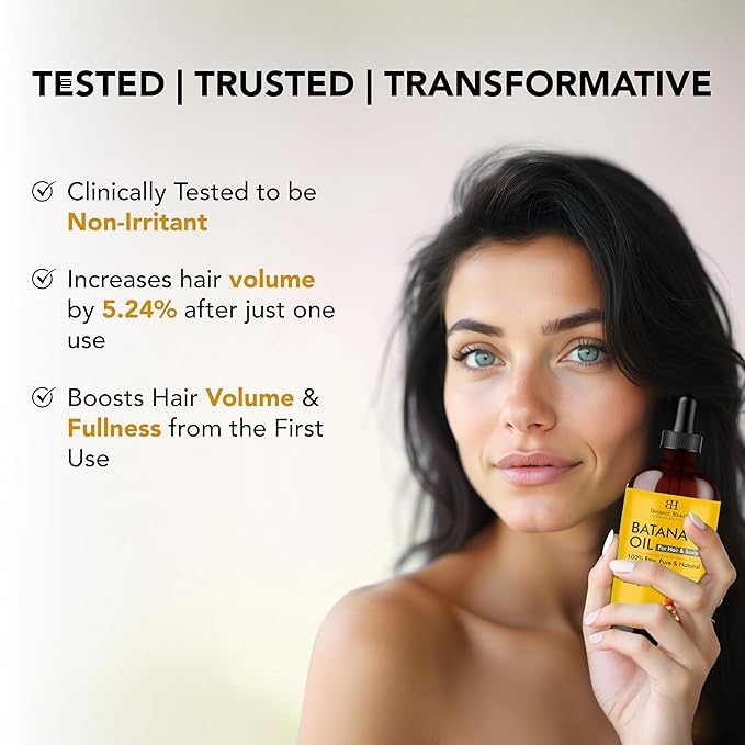 Botanic Hearth Batana Oil for Hair Growth & Hair Treatment Oils 2 Fl Oz | Dr Sebi Inspired, 100% Raw & Pure Batana Oil | Scalp & Hair Treatment for Thickness & Strength | All Hair Types