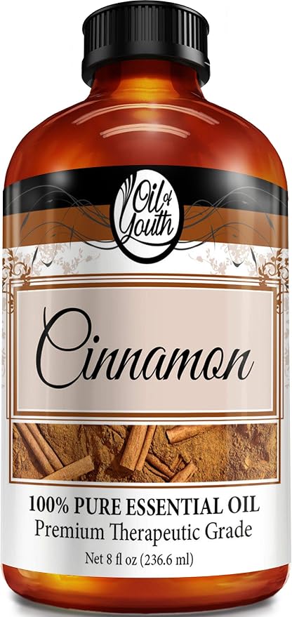 Oil of Youth Essential Oils 8oz Cinnamon Oil for Aromatherapy