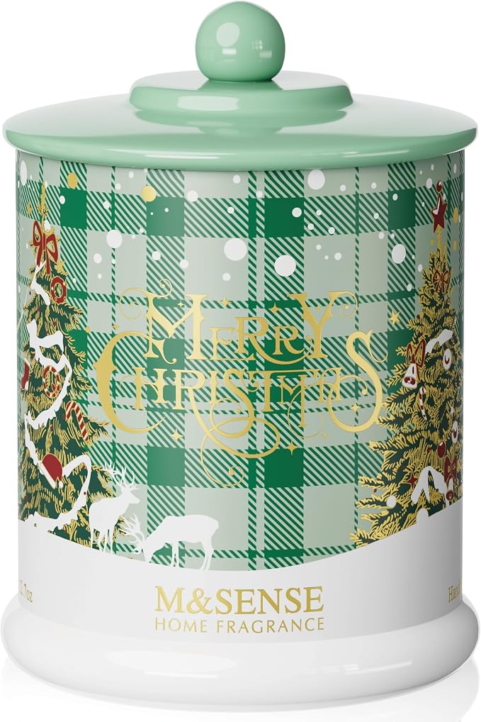 M&SENSE Fireside Cedarwood Scented,Soy Wax Candle,2 Wick 12.7oz Jar Candle,75 Hour Long Lasting Slow Burning, Soy Organic Wax Non Toxic,Aromatherapy Candle Gift for Christmas