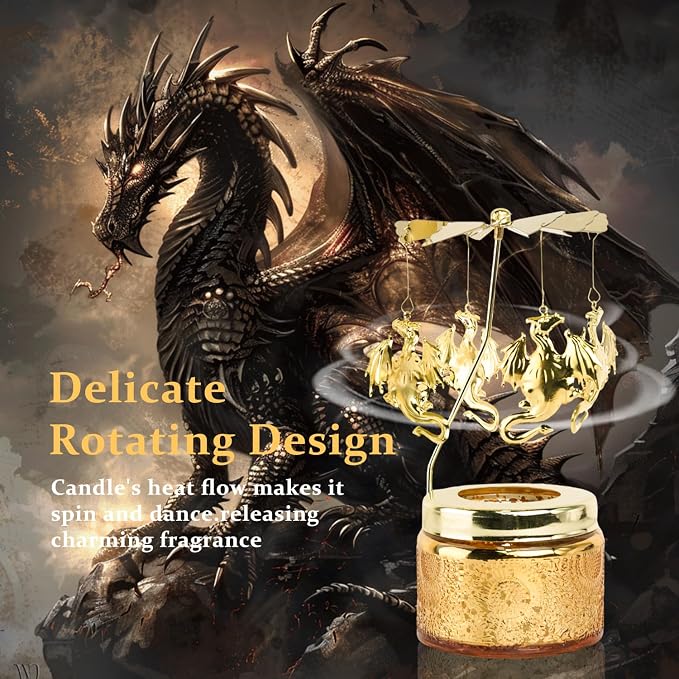 Dragon Candle Birthday Gifts for Women,Rotating Scented Candles Funny Gifts for Best Friends,Her,Grandma Wife,Home Decor,Scented Candle with Gift Box