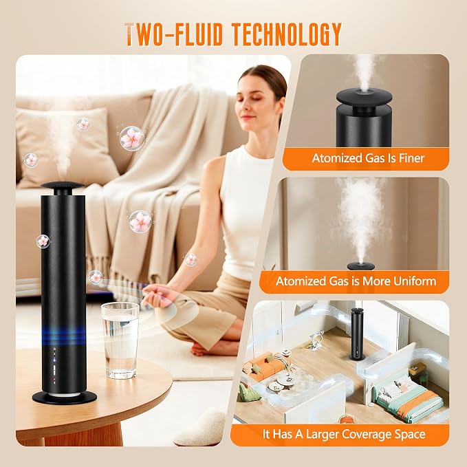 JEKAL Waterless Scent Diffuser Starter Kit with 5 Oils - Smart APP Cold Air Scent Machine, Up to 2000 Sq Ft for Homes Offices Hotels Spas - Quiet Essential Oil Diffuser 8H Battery 3-Color Light, Black