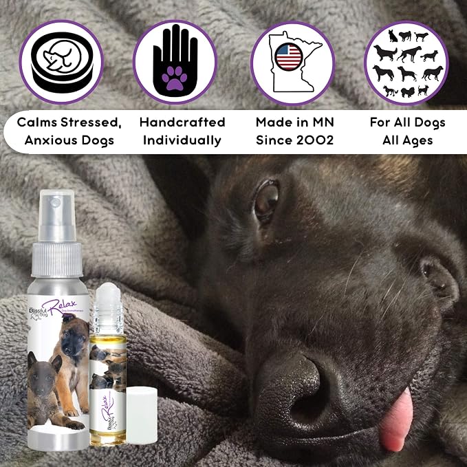 The Blissful Dog Belgian Malinois Dog Relax Roll-ON Aromatherapy for Dogs - Anxiety Relief for Dogs