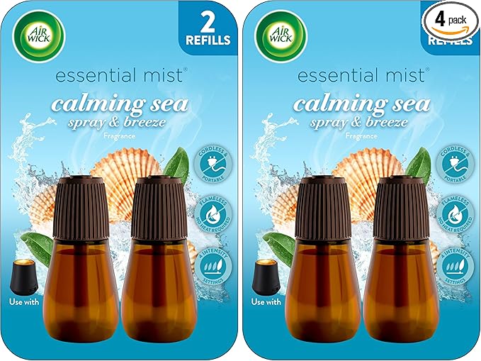 Air Wick Essential Mist Twin Refill Calming Sea Spray & Breeze 2 ct.,(Pack of 2)