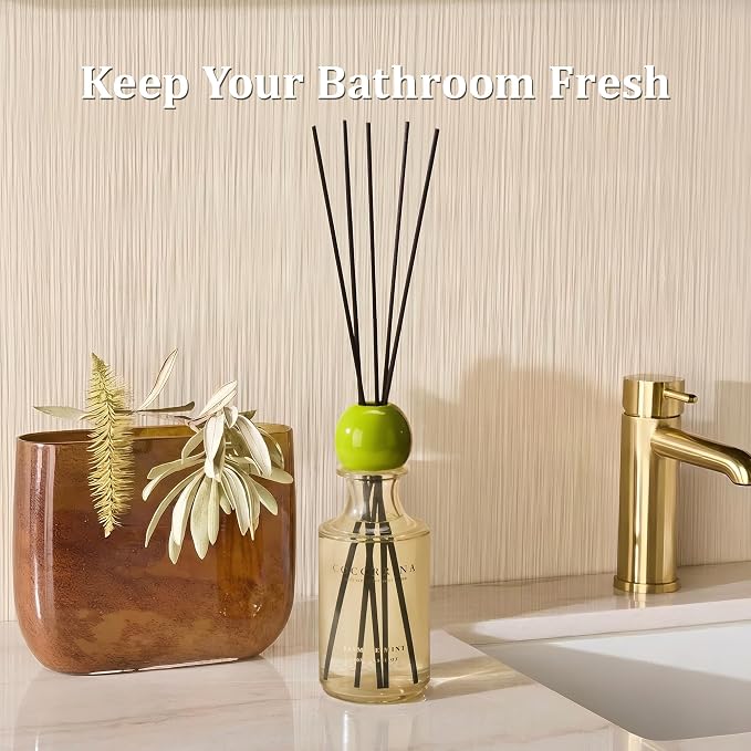COCORRÍNA Jasmine Mint Reed Diffuser 8.5 oz, Home Fragrance Oil Diffuser with 6 Reed Sticks, Long-Lasting Scent for Bathroom, Bedroom & Home Décor