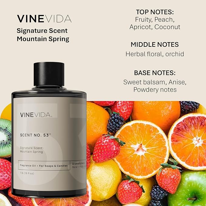 VINEVIDA [16oz] Mountain Spring Fragrance Oil for Candle Making and Soap Making - Premium Candle Scents for Soy Candles