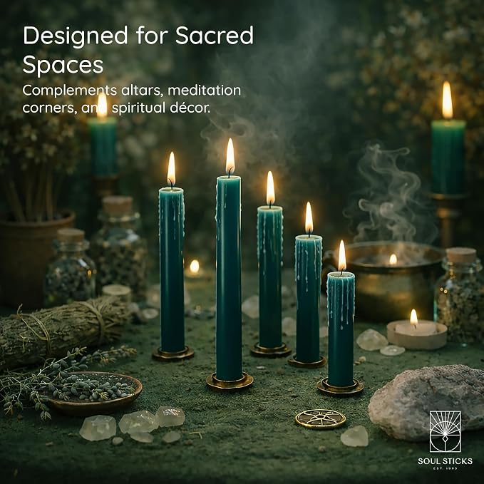SOUL STICKS Abundance Magic Spell Chime Candles 20 Pack - Ideal for Altar, Rituals, Ceremonies, Meditation Purple Candle for Witchcraft Supplies, Wiccan Supplies, Unscented Candles Clearance