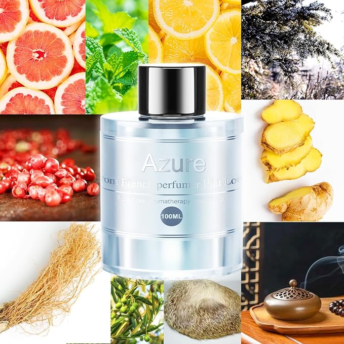 Amor Lyris 3.5OZ/100ml Large Car Air Freshener Refill, CO01/Dedicated Perfume Long Lasting Air Fresheners 6 Months, Car Diffuser Essential Oil Made of Natural Plant Extracts, Azure