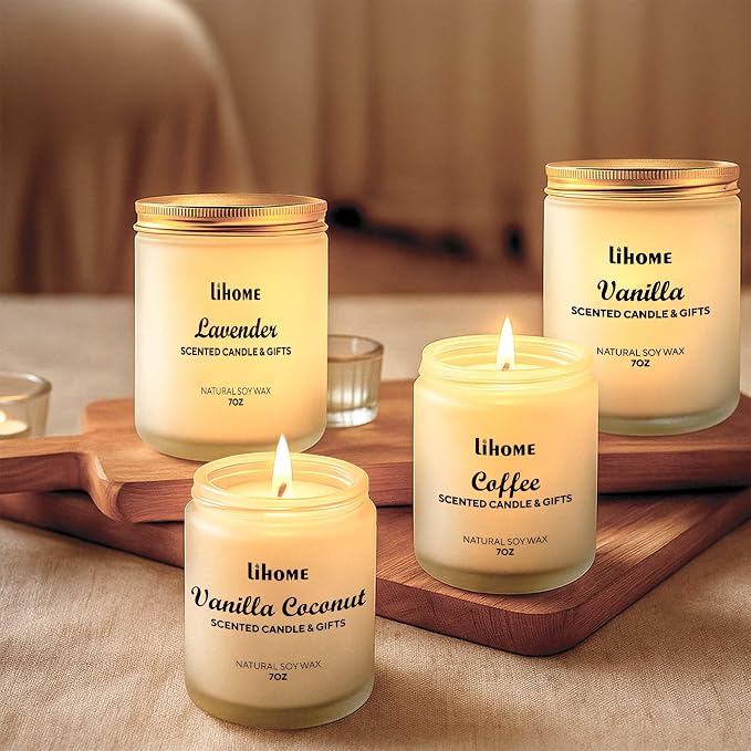 Candles Gifts for Women - Natural Soy Wax Candle for Home Scented Perfect for Christmas, Birthday, Mother's Day, Vanilla Coconut Candles