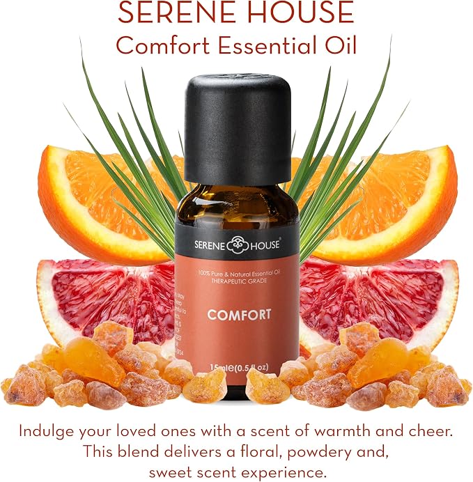 Serene House Spa Aromatherapy Essential Oil Collection for Diffusers - Scents to Promote Calmness and Positivity, 100% Natural, Water Compatible for Home Use - Gift Set of 3, 15ml Bottles