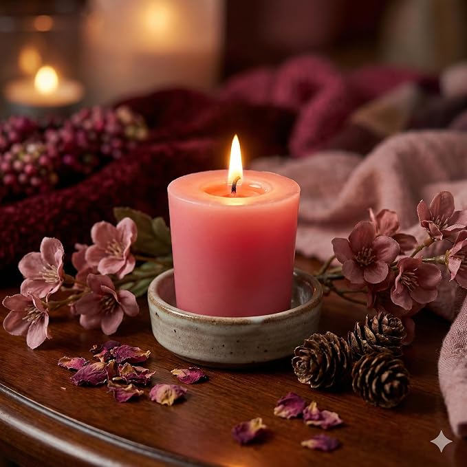 Scented Votive Candles Set of 9 – CW Studio 12 Hour Burn, Sweet Pea & Peony, Citrus Blossom, Garden Mint Fragrances – Pastel Pink, Yellow & Green – Aromatherapy Home Candles in Kraft Paper Gift Box