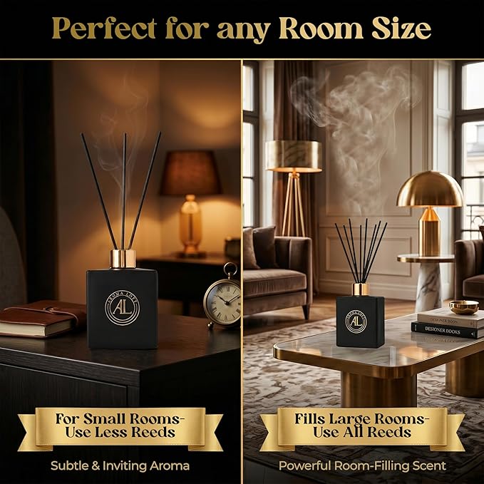 Black Reed Diffusers for Home | Premium Fragrance Diffuser | Reed Diffuser Sticks in Oil Set with Cashmere Vanilla Scent | Smell Good Stuff | Long-Lasting Oil for Bathroom & Office (5 oz)