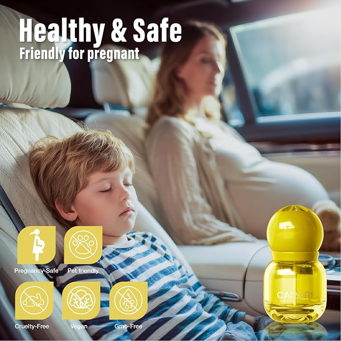 Carori Cute Car Air Freshener 2 Pack, Lightbulb-Shaped Car Fresheners, Automotive Vent Clip, Long Lasting Scent, Essential Oils, Cute Car Accessories for Women, Orange Scent (Lemon)