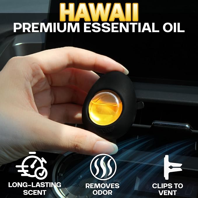 Air Jungles Car Air Freshener Vent Clip 3 Count (Pack of 2), Hawaii Mahalo Scent, 4 ml Each, Long-Lasting Car Odor Eliminator, Easy Clip-On Design, Up to 180 Days Freshness for Cars, Trucks, and SUVs