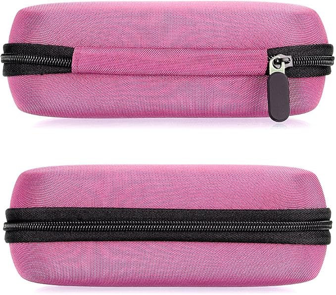Hipiwe Hard Shell Essential Oil Carrying Case Holds 12 Bottles (Can hold 5ml, 10ml, &10ml Rollers) Travel Size Essential Oils Bag Organizer (Pink)