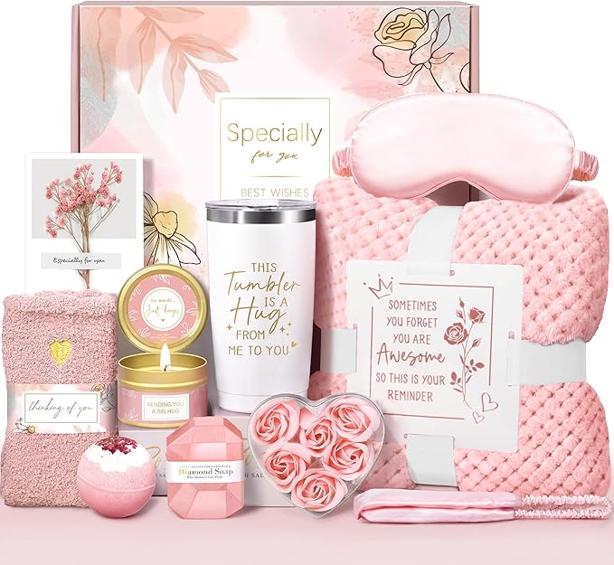 Mother‘s Day Gifts for Mom Wife Grandma, Self Care Gifts Get Well Soon Gift Baskets, Relaxing Spa Gift Basket for Mother's Day, Birthday Gift for Women Mom Her Best Friends Sister Wife