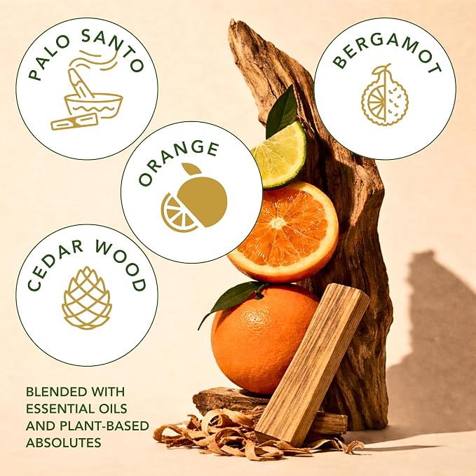 Palo Santo & Bergamot Beeswax Candle – Non Toxic Scented Candle, Clean Burning Aromatherapy Candle for Stress Relief, Grounded & Balanced, Gift for Women & Men - 5.5 OZ