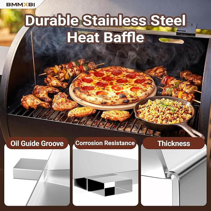 SUB025 Drip Pan with 6-Pack Disposable Liner for Traeger Tailgater 20, Bronson/Tailgater Elite/Junior Elite 20, Grill Accessories Drip Tray Replacement Parts Kit for Traeger BBQ055 TFB29LZA TFB30KLF
