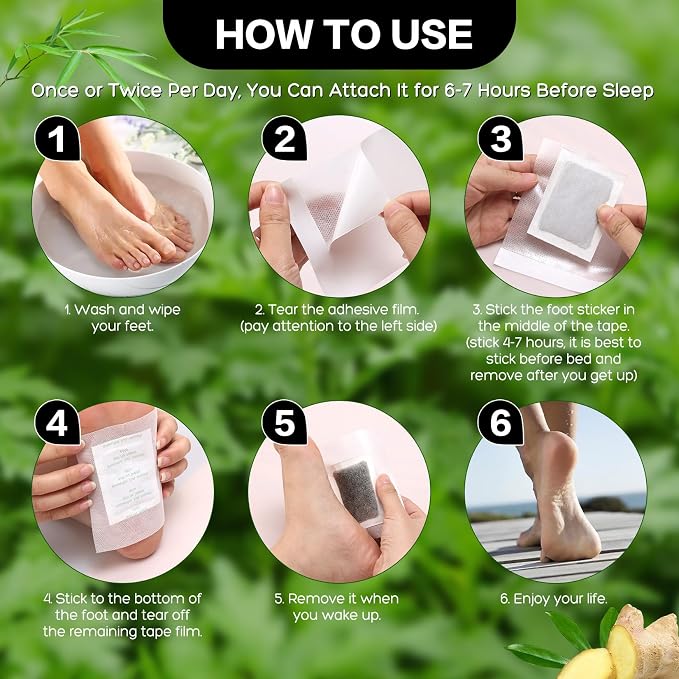 2 bags 100 Pack Foot Pads KIT Ginger Oil & Bamboo Charcoal Premium Foot Care Patches Original Deep Cleansing Foot Pads, Natural Moisturize for Better Sleepf christmas gifts for women