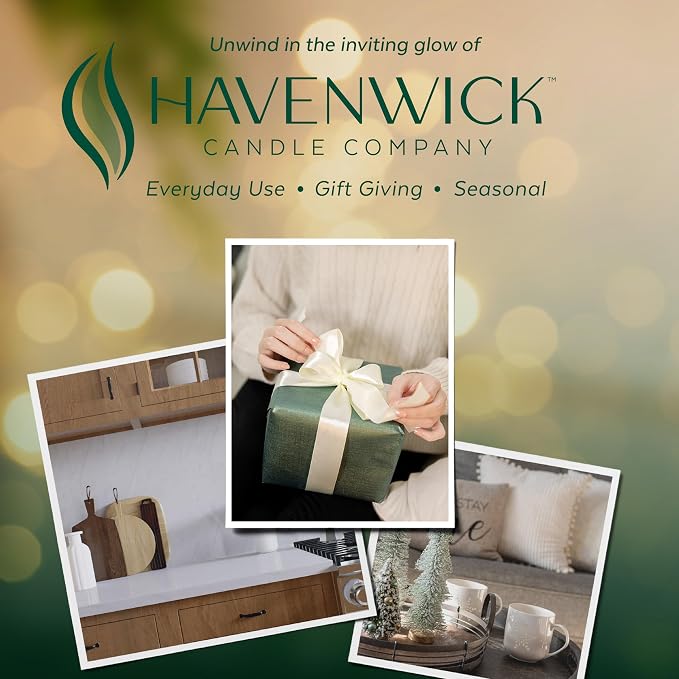 Havenwick Balsam & Amber Soy Blend 22-oz Large Jar Candle, Long Lasting 110-130 Hour Burn Time with Single Cotton Wick, Perfect Holiday Pine Scented Candles for New Home Gift & Christmas Gift