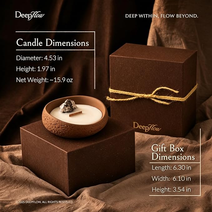 DEEP FLOW Tiger’s Eye Luxury Protection Candle - Jangchub Gold Ritual, Confidence & Grounding Scented Candle for Manifestation & Strength (Golden Resilience)