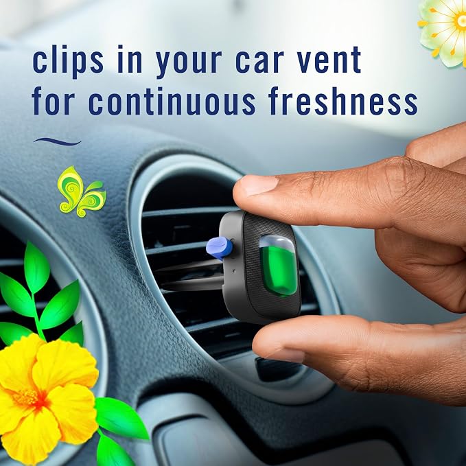 Febreze Car Air Freshener, Odor-Fighting Automotive Vent Clip, Scented Car Accessories, Long Lasting for Strong Odors, Gain Original Scent, 4 Count