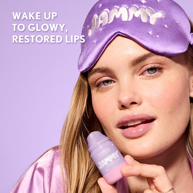 COVERGIRL Clean Fresh Jammy Lip Sleeping Mask, Lavender Scent, with Avocado & Grape Seed Oils, No-Touch Applicator – 10 Whipped Lavender