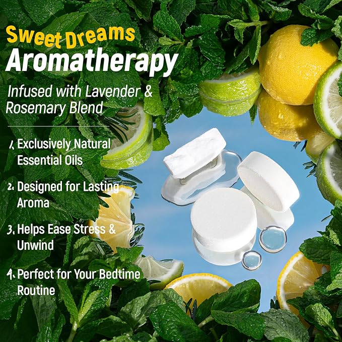 Shower Steamers Aromatherapy, 100% Natural Essential Oils, Sleep Comfort & Inner Calm, Bedtime Spa Gifts for Women, Men, Self-Care Gifts for Valentine’s Day & Mother’s Day, Lavender & Rosemary, 4 Pack