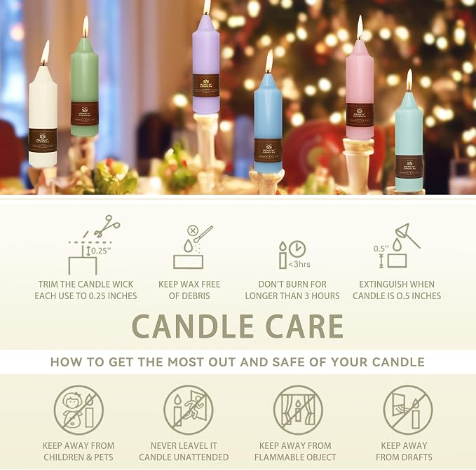 Candlesticks Short Taper Candle 5 inches Ivory Candle Sticks Smokeless Tapered Candles for Home Décor Weddings Festive Party Women Gifts