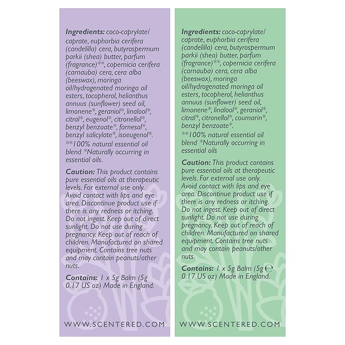Scentered Aromatherapy Balm Sticks for Sleep & Stress-Relief - Roll On Essential Oil Blends of Lavender & Chamomile - Aromatherapy Gifts for Women - Sleep Well & De-Stress