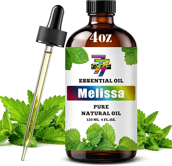 Melissa Essential Oil, Melissa Oils, for Diffuser, Humidifier, DIY Candles, Soap, Home, Office, Yoga, Massage, Gift, Essential Oil, GV77ZF Melissa Fragrance Oil - 4 fl oz (120 ml)