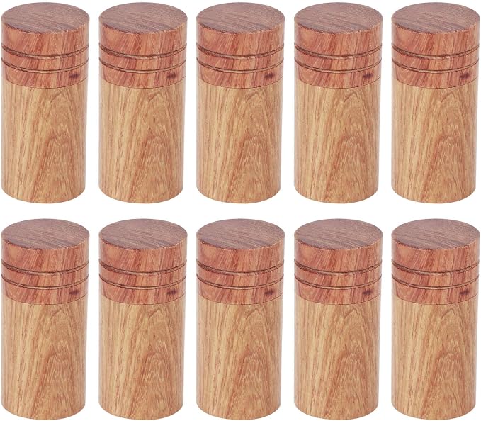 Zerodis 10Pcs Wooden Essential Oil Cylinder Box Storage Bottle Container Leak Proof Travel Carrier Case with Safe Independent Packaging for Aromatherapy DIY and Portable Use (2.9 outer diameter)