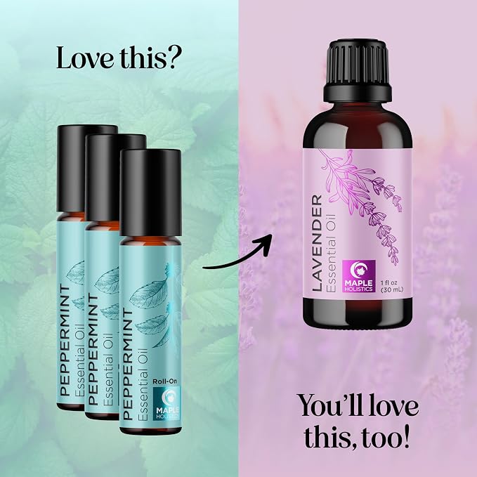 Peppermint Oil Roll on - Pure Peppermint Rollerball Essential Oil Aromatherapy Stick for Headaches - Natural Travel Essential and Pregnancy Must Have for Headaches Energy & Focus Support (3 Pack)