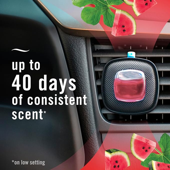 Car Air Freshener Vent Clip Sweet Watermelon Vine Scent, 2 Count, .13 oz Total