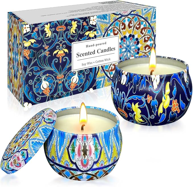 Scented Candles, Aromatherapy Candles, 4.4 OZ Candles Stress Relief and Relax for Home & Bedroom Gift for Women/Men Soy Wax