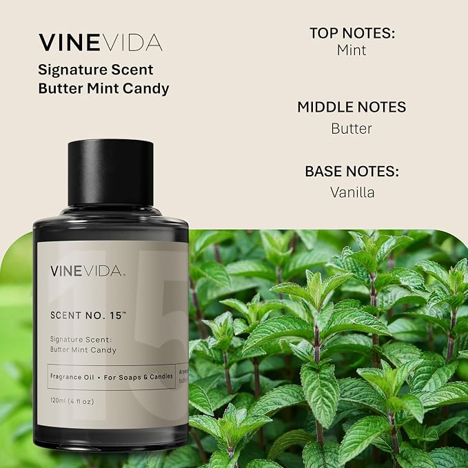 VINEVIDA [4oz] Butter Mint Candy Fragrance Oil - USA Made Candle & Soap Scents